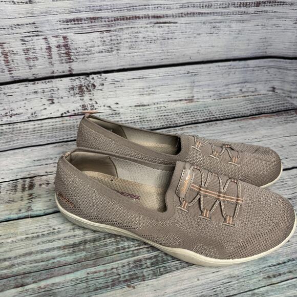 Skechers Newbury Air-Cooled Memory Foam Slip-On Shoes Taupe 9 - Picture 3 of 5